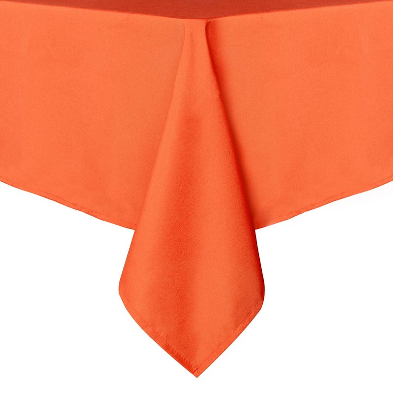 sancua Rectangle Tablecloth - 54 x 108 Inch - Stain and Wrinkle Resistant Washable Polyester Table Cloth, Decorative Fabric Table Cover for Dining Tables, Buffet Parties and Camping, Orange - Image 1